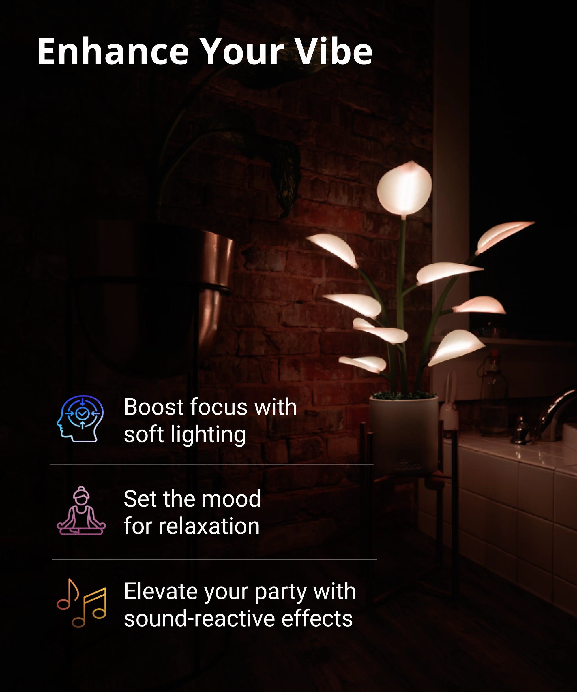 Showing off the benefits of Fluora products. Enjoy improved focus, set the mood for relaxation, and music reactive lighting all with Fluora lights.