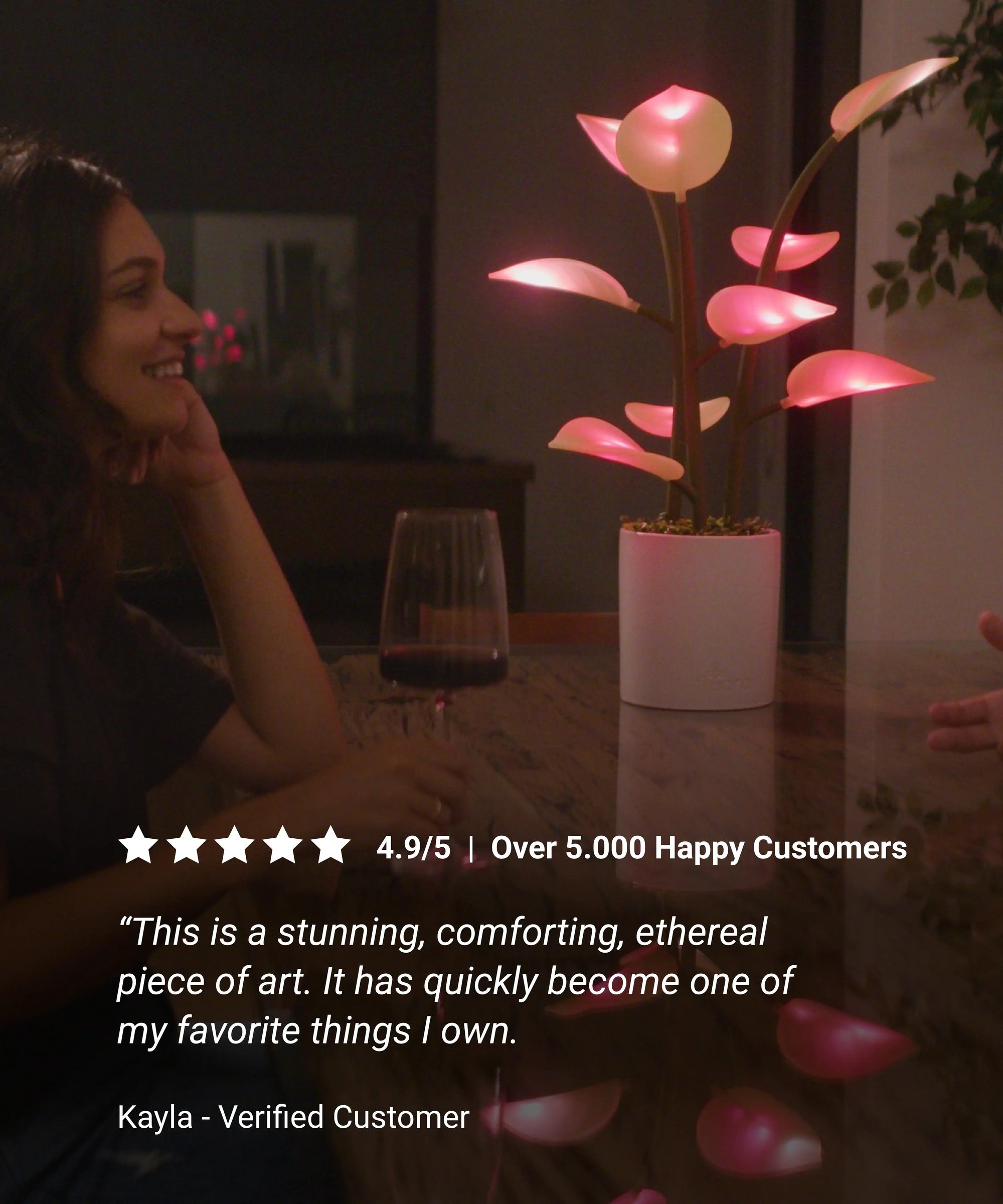 Fluora Immersive Smart light customer review: "This is a stunning, comforting, ethereal piece of art. It has quickly become one of my favorite things I own"